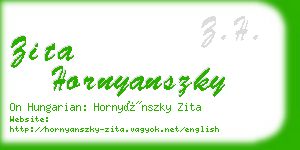 zita hornyanszky business card